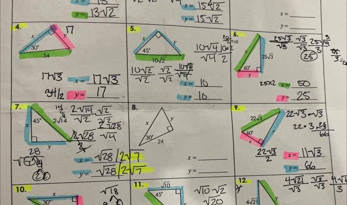 Geometry unit 9 answer key