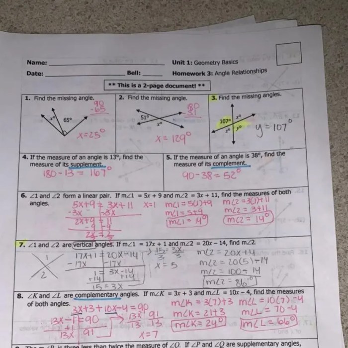 Geometry unit 9 answer key