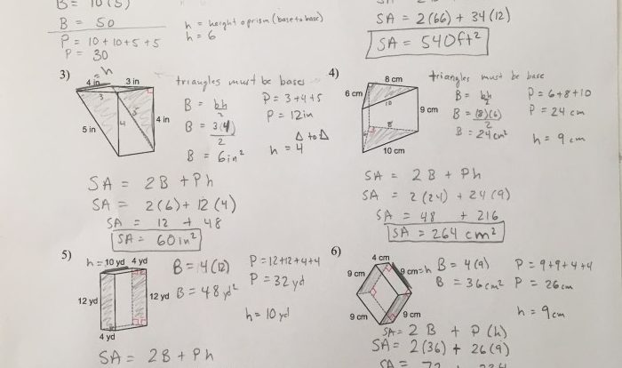 Surface area homework 3 answer key