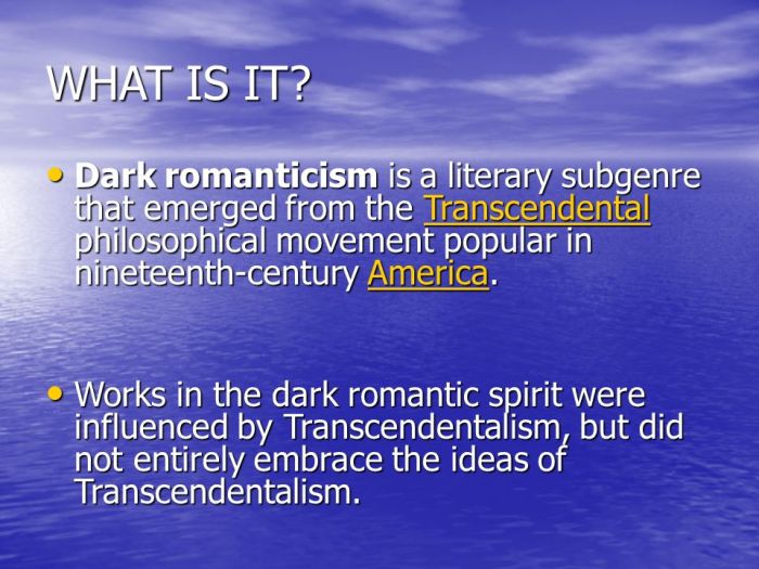 Transcendentalism a subgenre of american romanticism